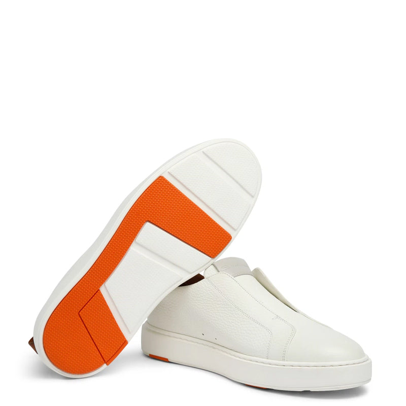 Men Tumbled Leather Slip-On Sneakers