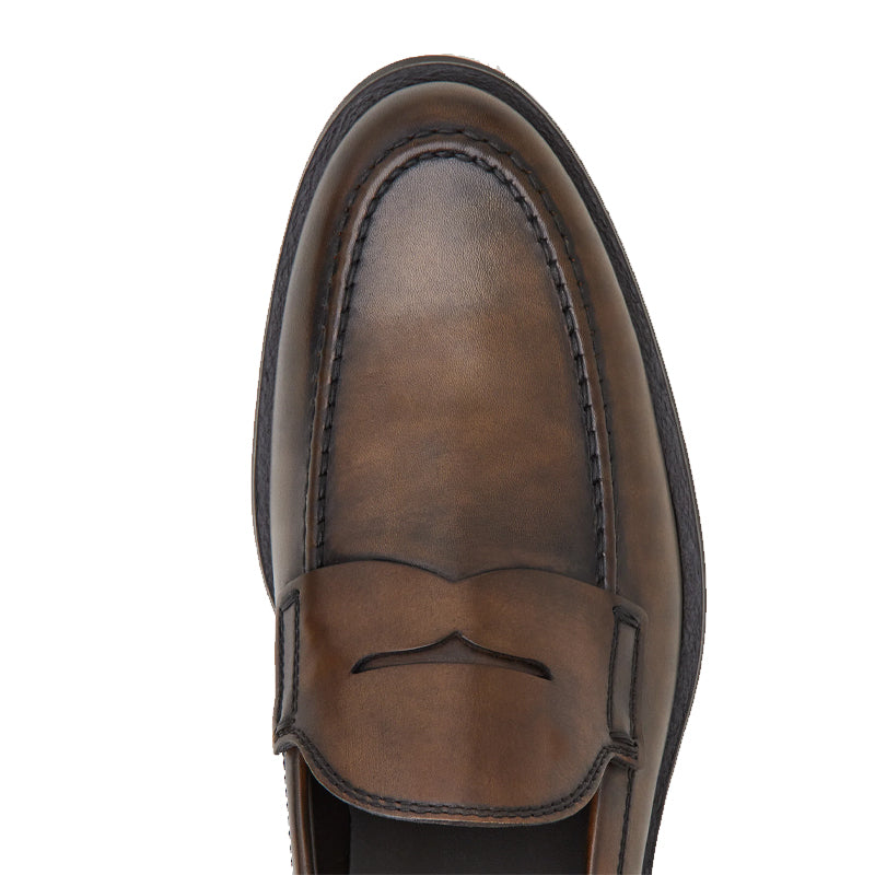 Classic Penny Solid Leather Loafer Brown