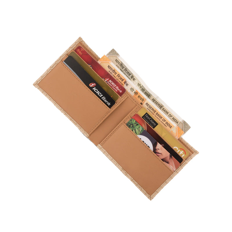 Croc Leather Bifold Yellow Wallet