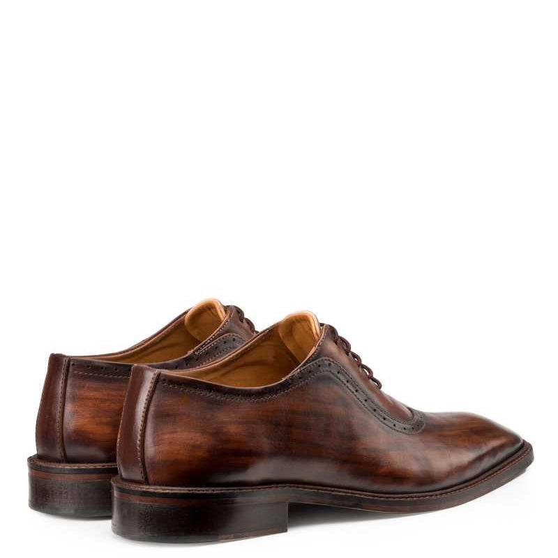 Handpainted Solid Leather Formal Oxford Brown Shoe