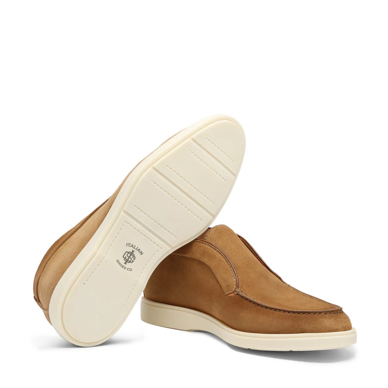 Olive Green Suede Loafer For Men