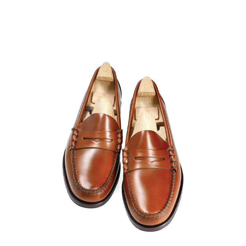 Penny Handmade Polished Leather Tan Loafer