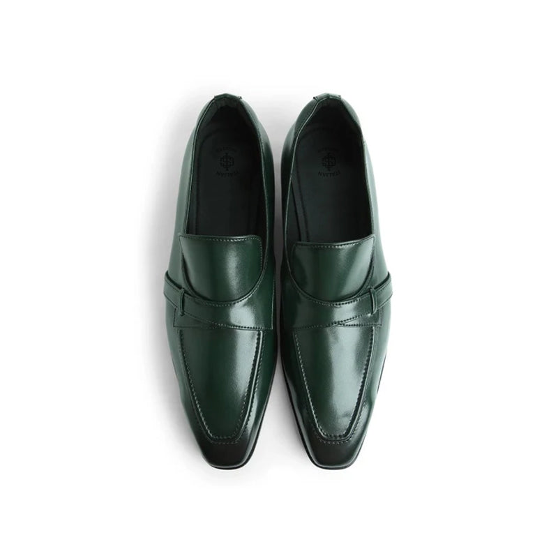 Classic Design Polished Shiny Leather Blue Loafer