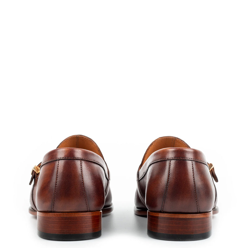Polished Leather Single MonkStraps Black Loafer