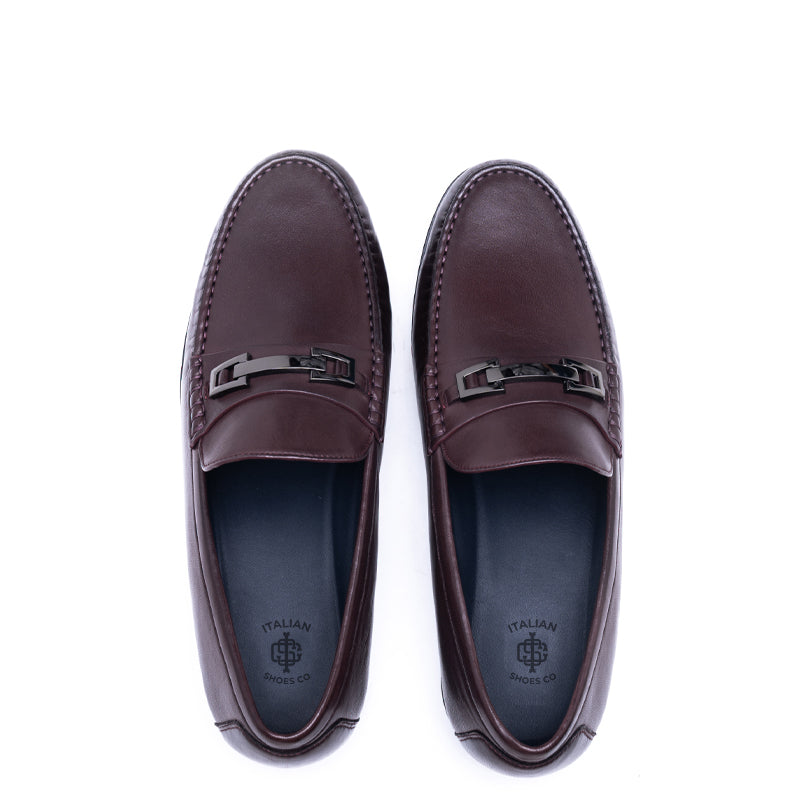 Penny Leather Slip-On Bit Loafer Burgundy