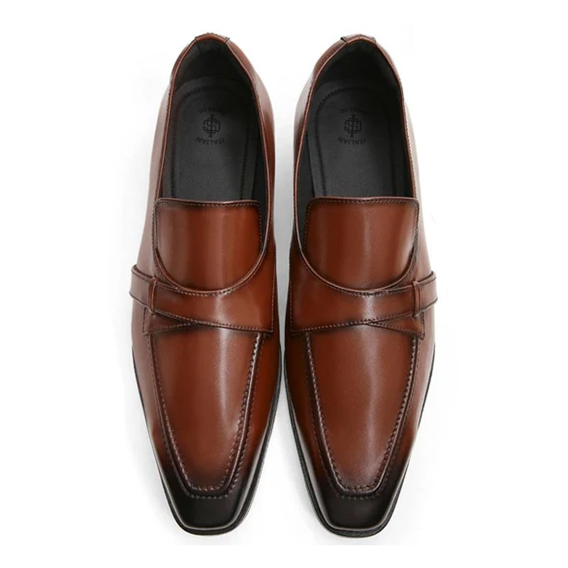 Classic Design Polished Shiny Leather Blue Loafer