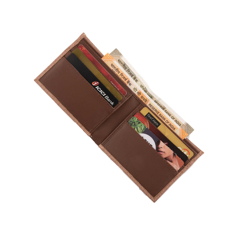 Croc Leather Bifold Yellow Wallet