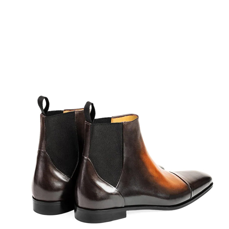 Midnight Classic Shiny Leather Brown Chelsea Boot