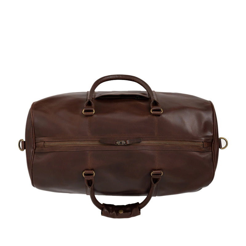 Darrio Brown Leather Duffle Bag