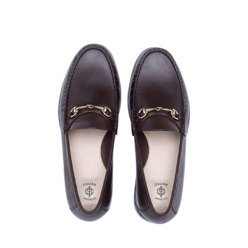 Men Tuscany Buckle Leather Black Loafer