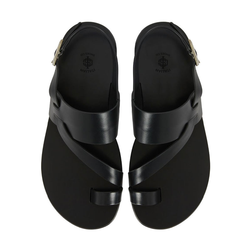 Pure Leather Backstrap Comfort Black Sandal