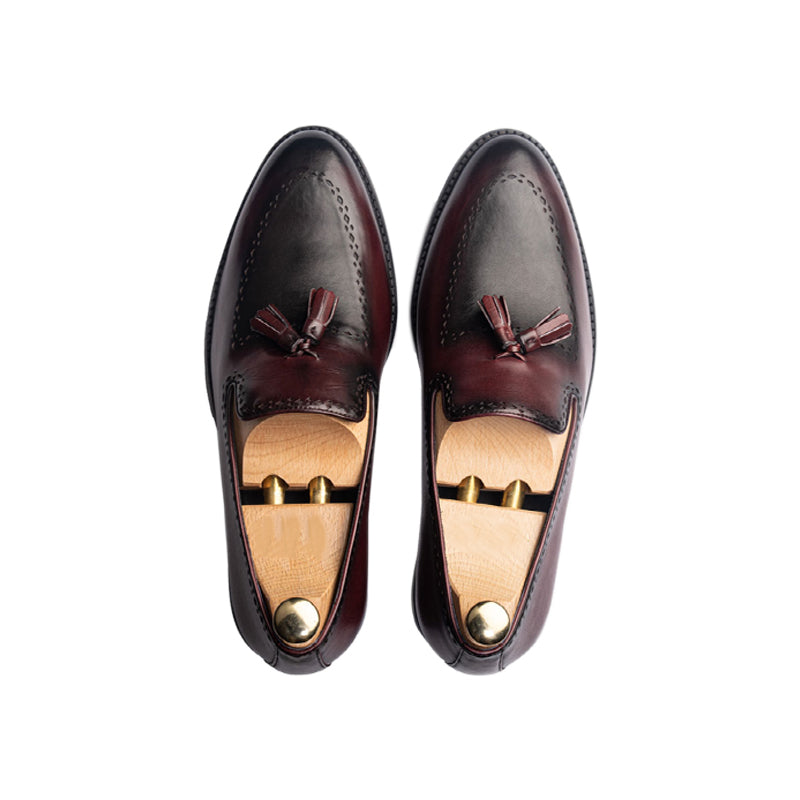 Patina Leather Tassel Loafers For Men