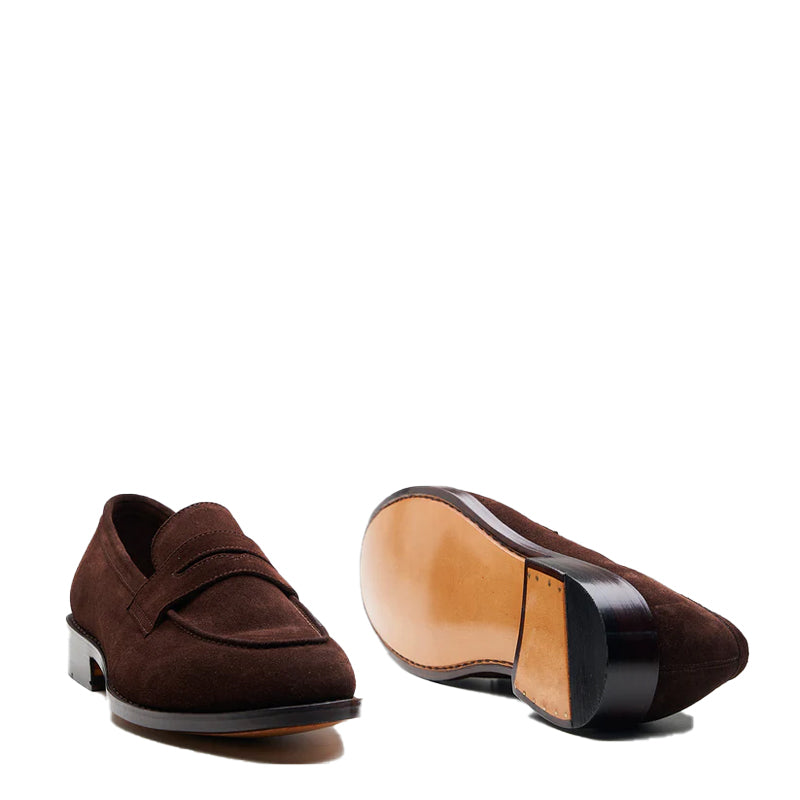 Penny Suede Leather Dark Brown Loafer For Men
