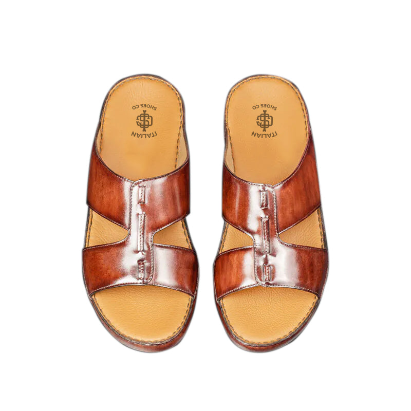 Luxury Solid Leather Arabic Tan Sandal