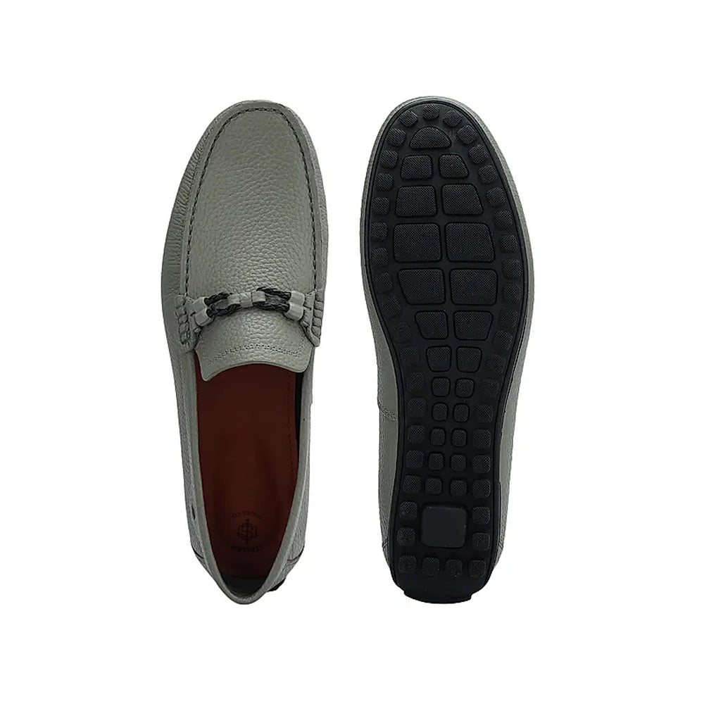 Men Textured Leather Driving Blue Loafer