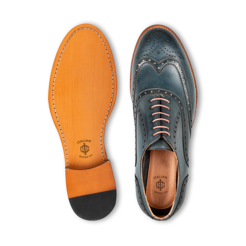 Classic Design Wingtip Pure Leather Oxford Shoe Tan