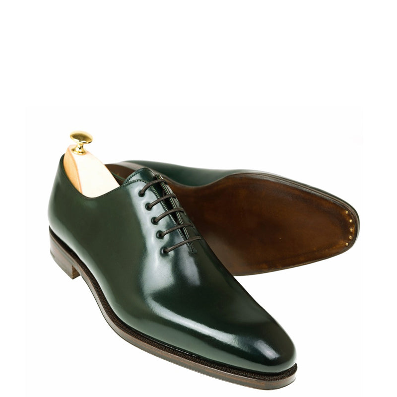 Polished Shiny Leather Wholecut Plain Oxford Shoes