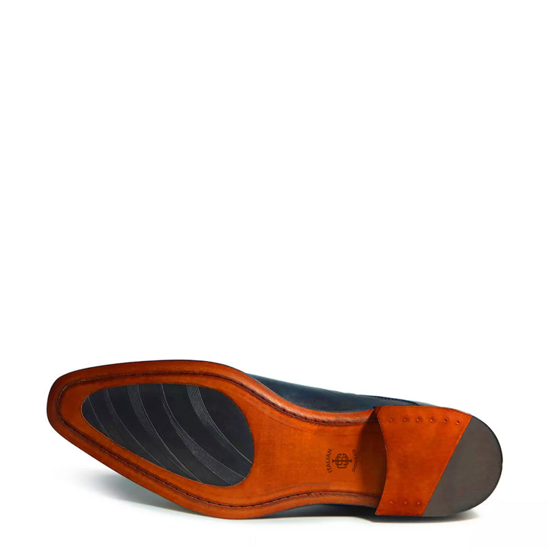 Patina Classic Mid-Top Leather Chelsea Boot Dark Blue