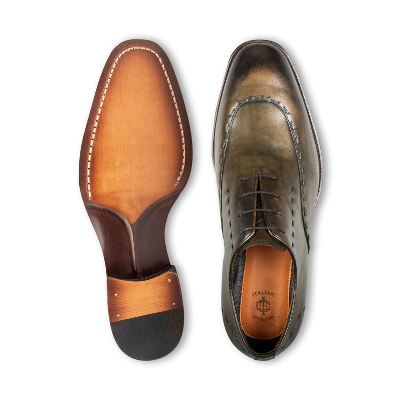 Polished Leather Handmade Oxford Shoe Tan and Brown