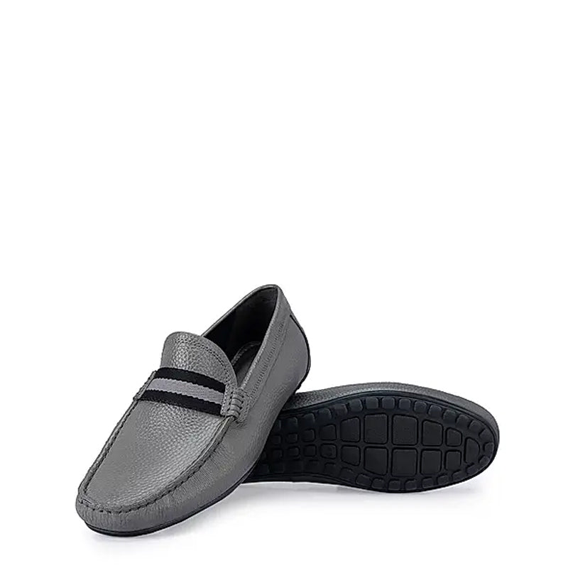 Premium Handmade Leather Moccasins Formal Grey Loafer
