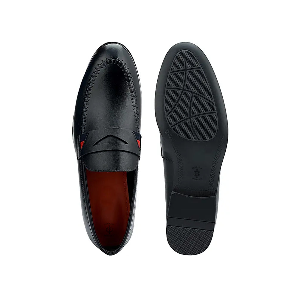 Plain Polished Leather Formal Black Loafer