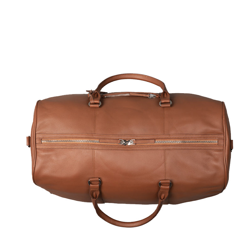 Darrio Brown Leather Duffle Bag