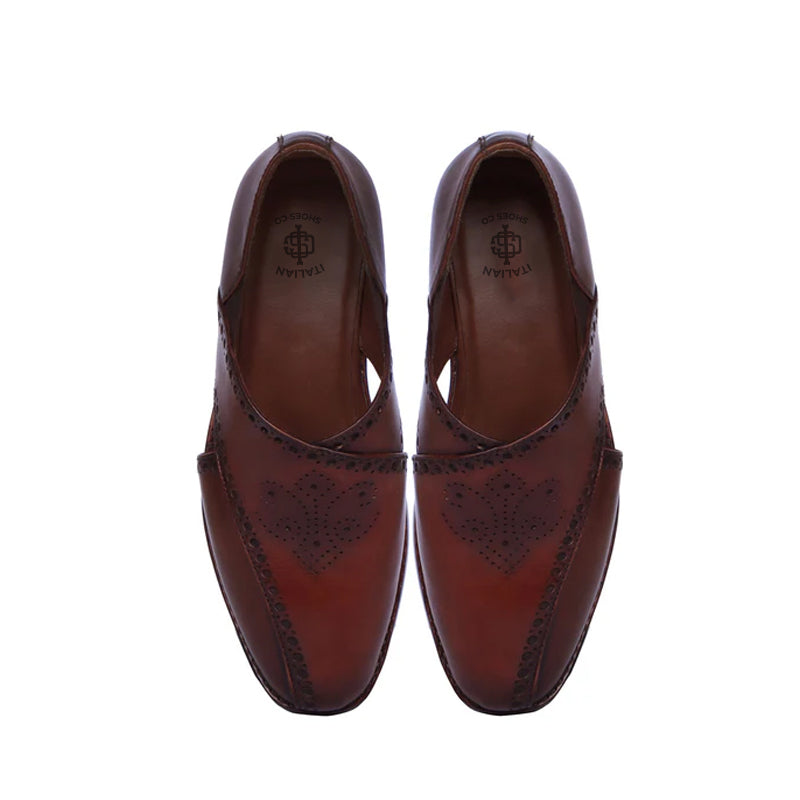 Classic Leather Handcrafted Peshawari Brown Sandal