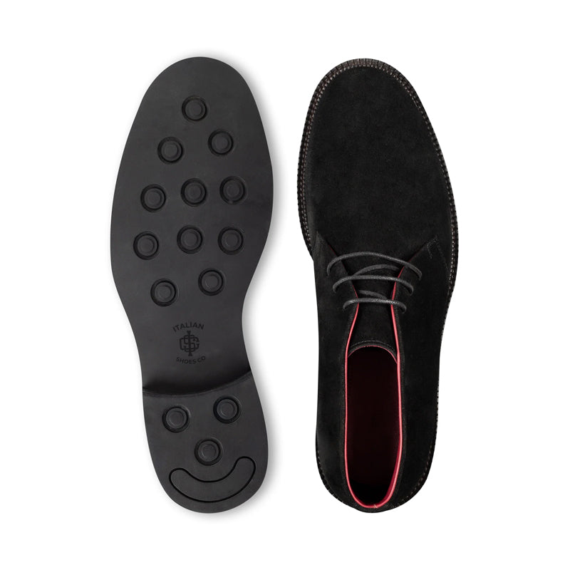 Men Mid-Top Solid Suede Leather Chukkas Boot Brown