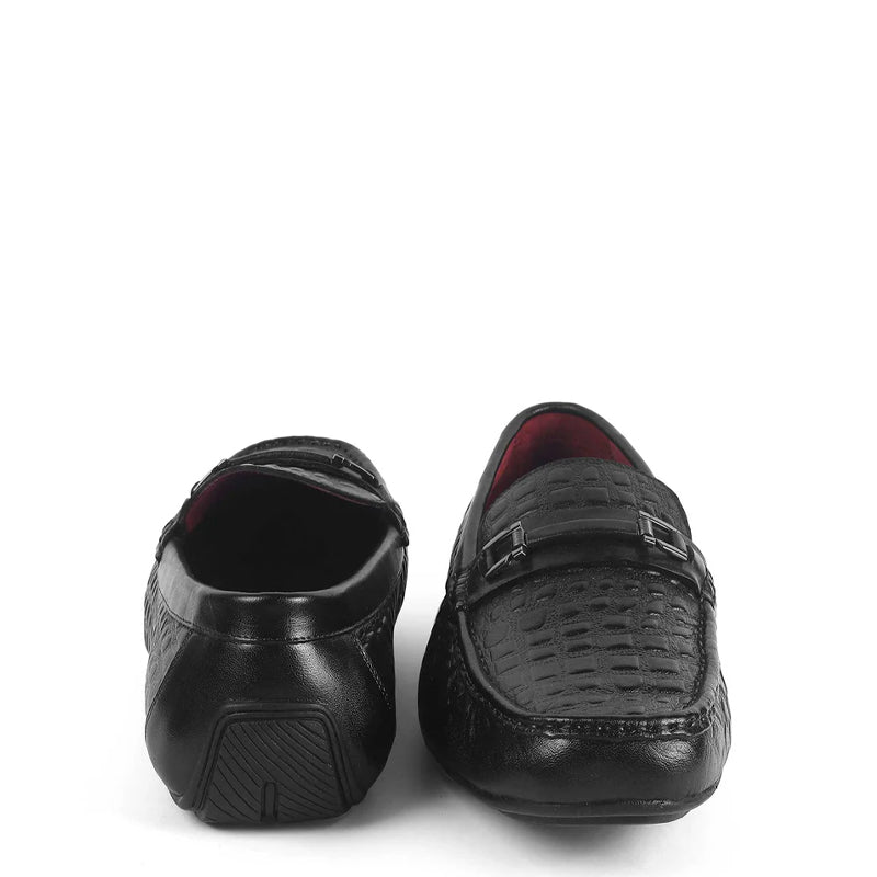 Men Casual Stylish Italian Leather Driving Black Loafer