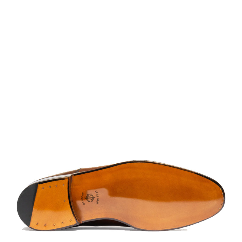 Plain Classic Design Captoe Leather Oxford Shoe Tan