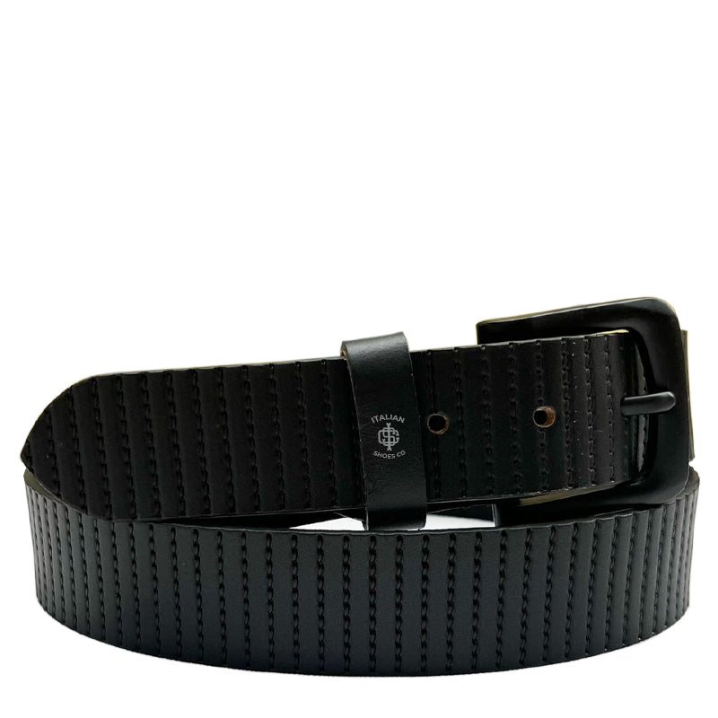 Pliancy Diamante Black Leather Belt
