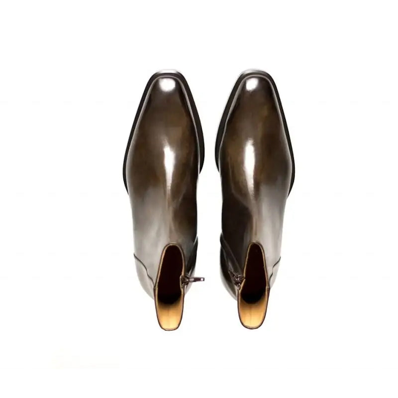 Midnight Classic Shiny Leather Side-Zipper Red Boot