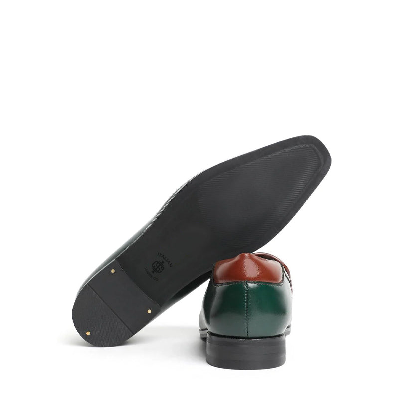 Men Slip-On Leather Horsbit Buckled Loafer