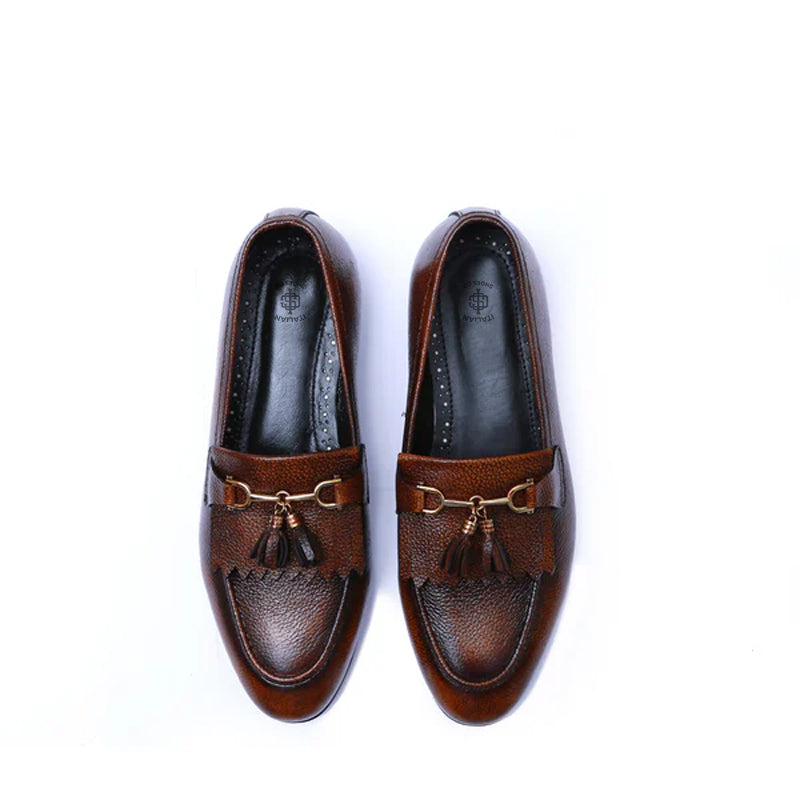 Premium Solid Leather Tassel Formal Brown Loafer