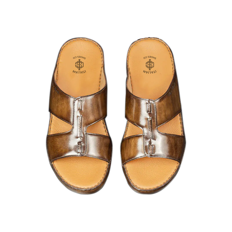 Luxury Solid Leather Arabic Tan Sandal