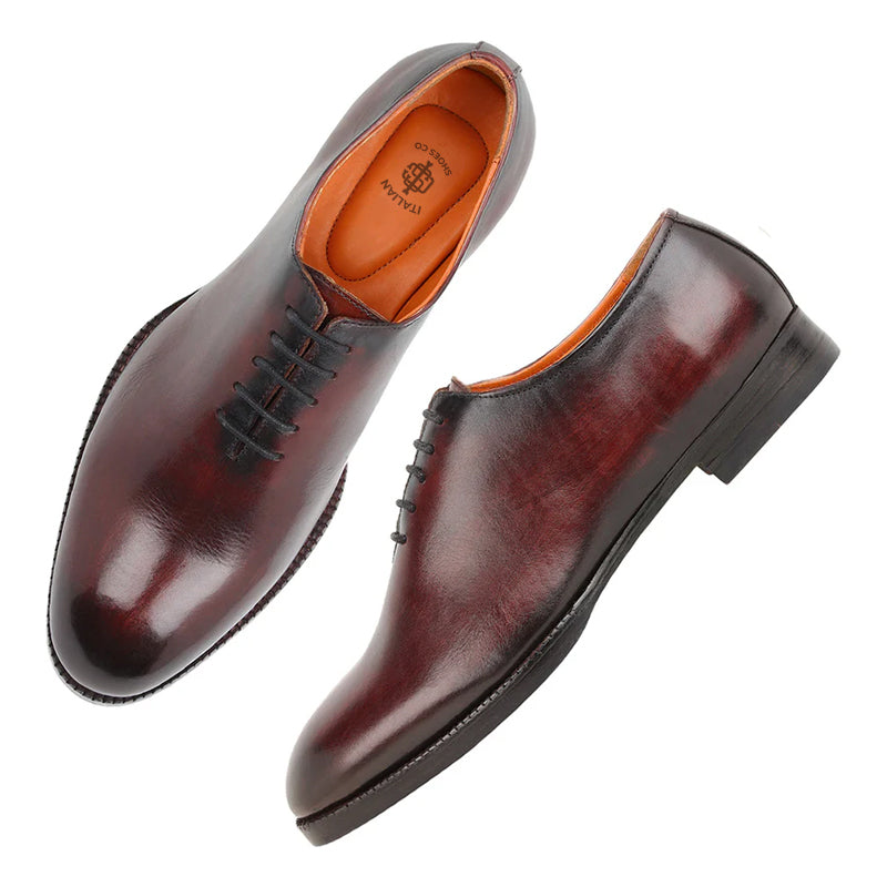 Patina Classic Wholecut Italian Leather Oxford Shoe Tan