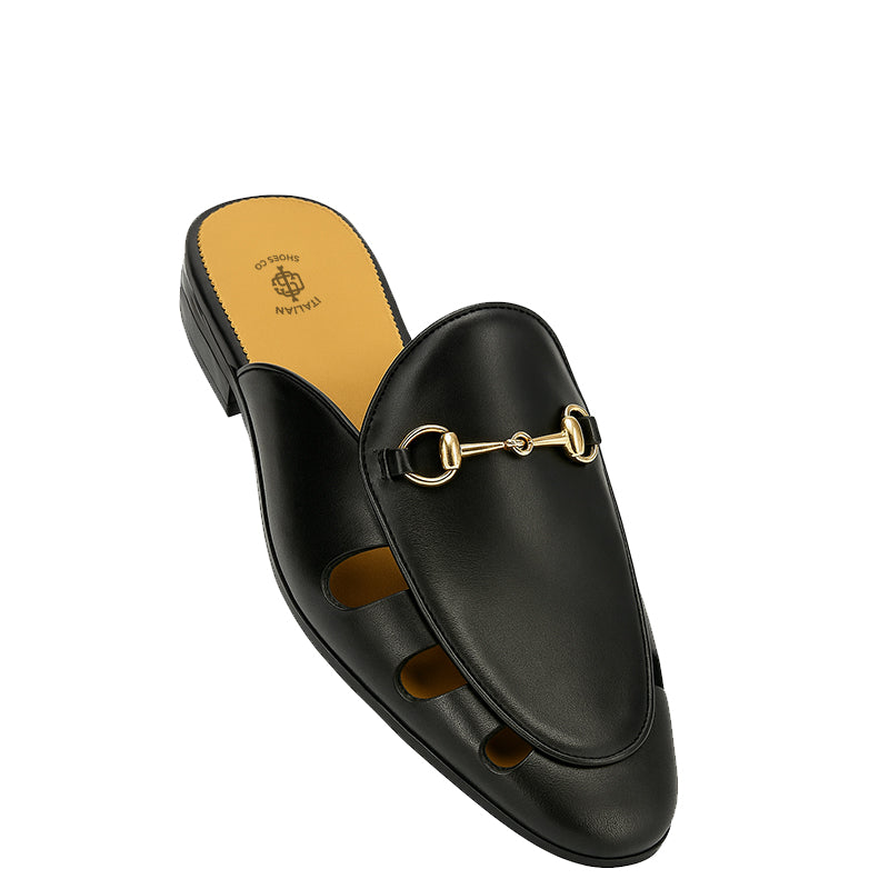 Classic Plain Design Leather Mule