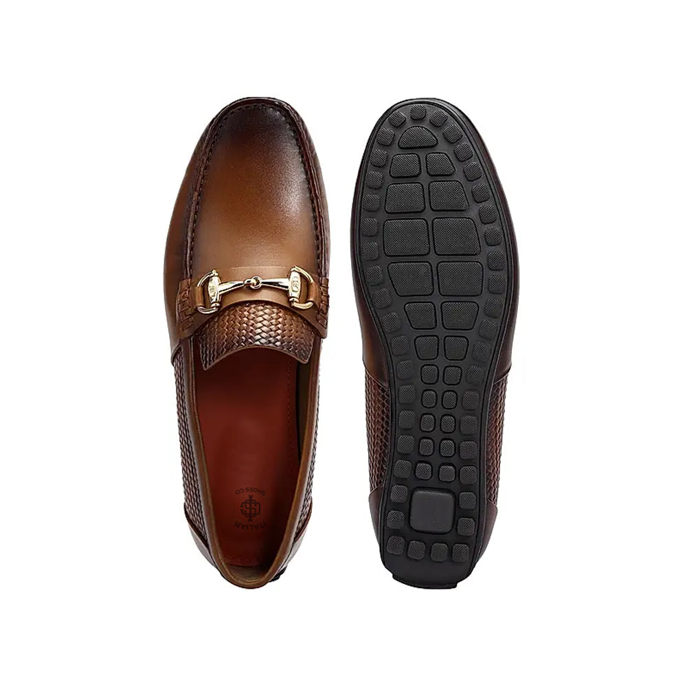 Luxury Stylish Leather Buckled Driving Black Loafer