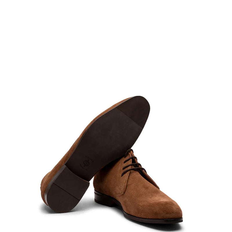 Men Suede Handmade Leather Chukkas Boot Brown