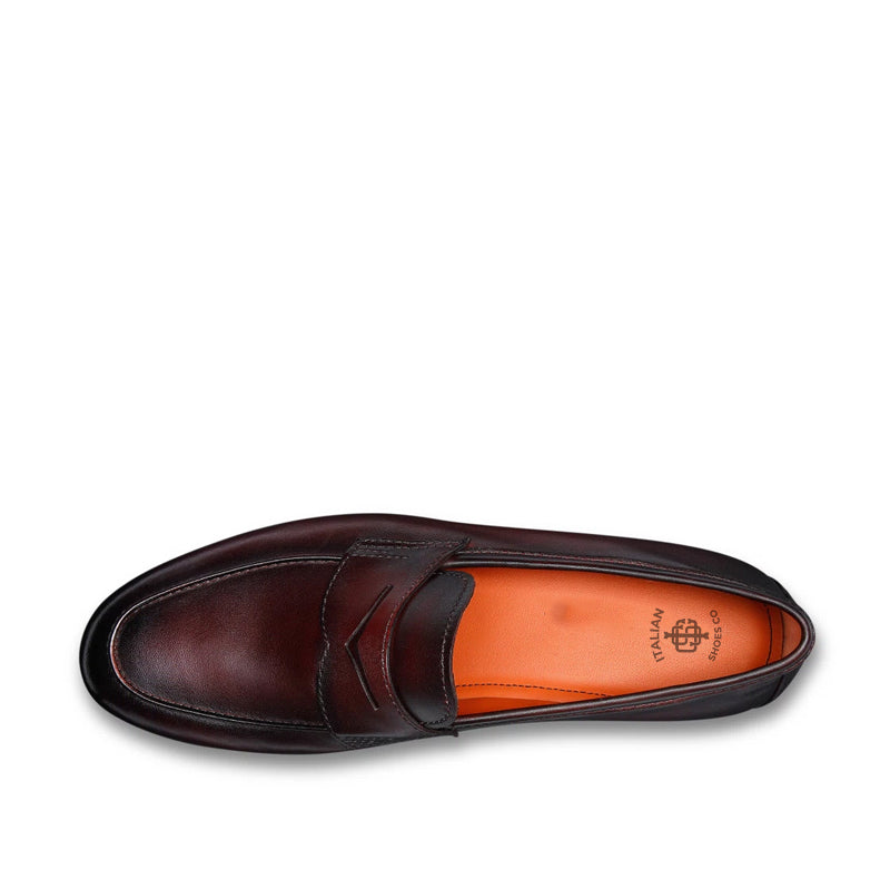 Penny Solid Leather Carlo Black Loafer