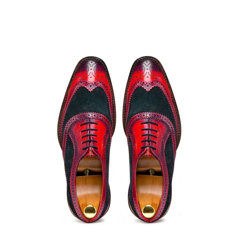 Leather Lace-UP Wingtip Oxford Shoes For Men