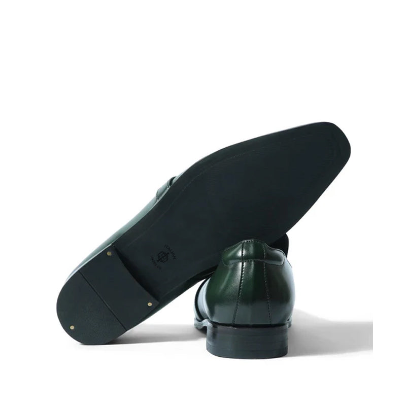 Classic Design Polished Shiny Leather Blue Loafer