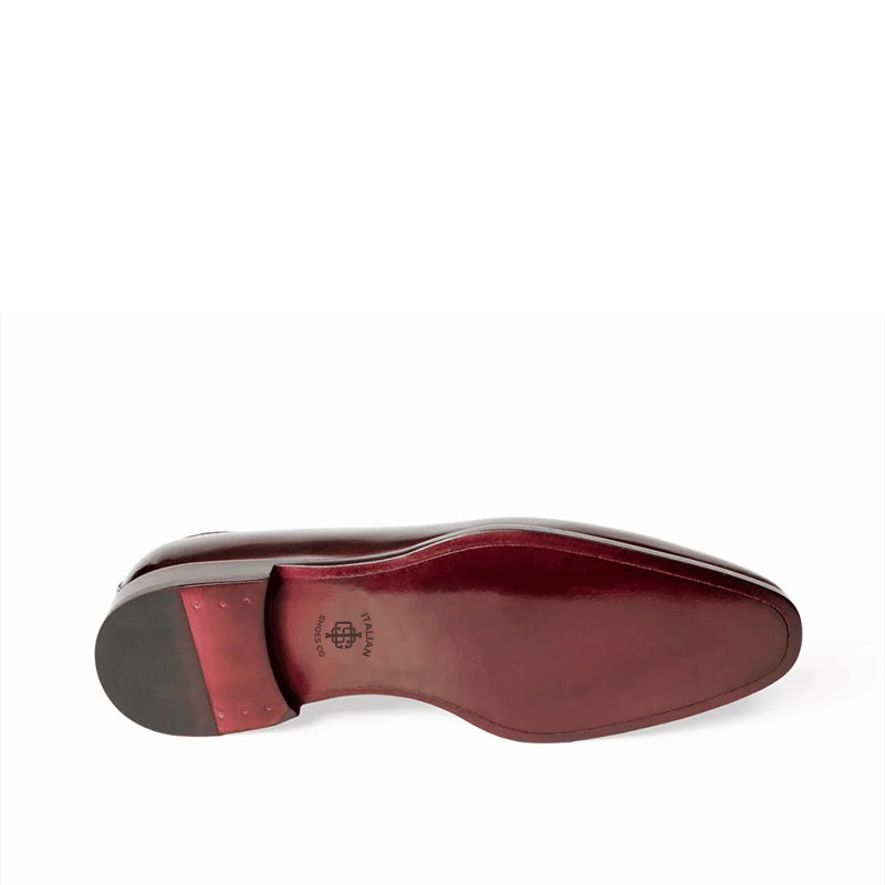 Shiny Leather Pure Tassel Blue Loafer