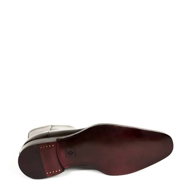 Midnight Classic Shiny Leather Side-Zipper Red Boot