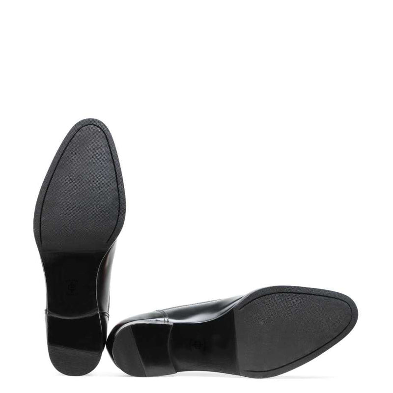 Polished Shiny Leather Black and Red Captoe Oxford Shoe