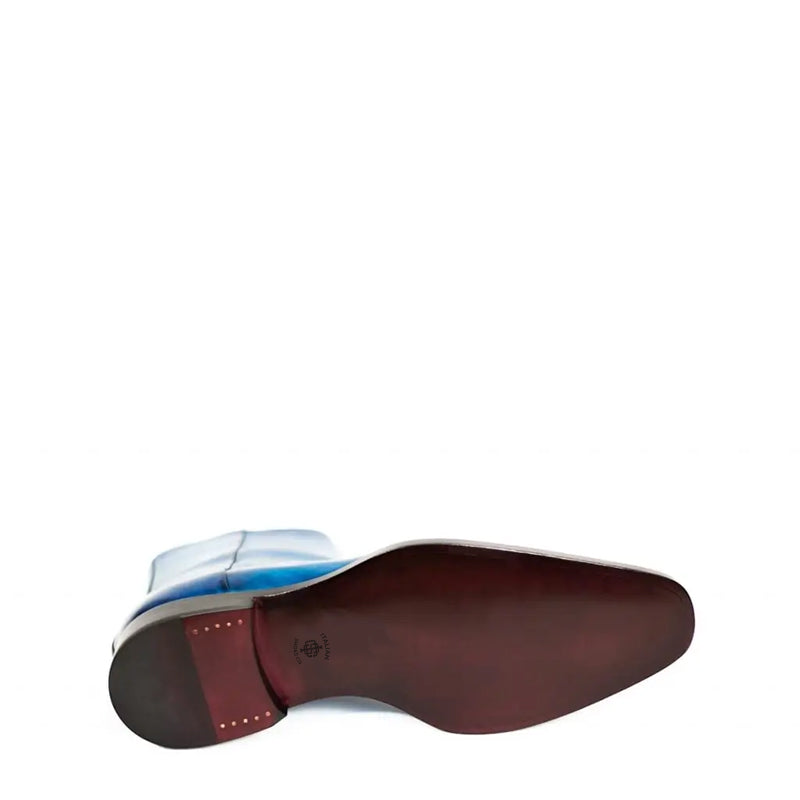 Midnight Classic Shiny Leather Side-Zipper Red Boot