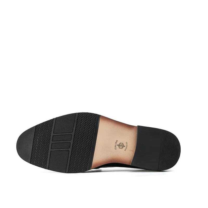 Men Slip-On  Polished Leather Formal Black Loafer