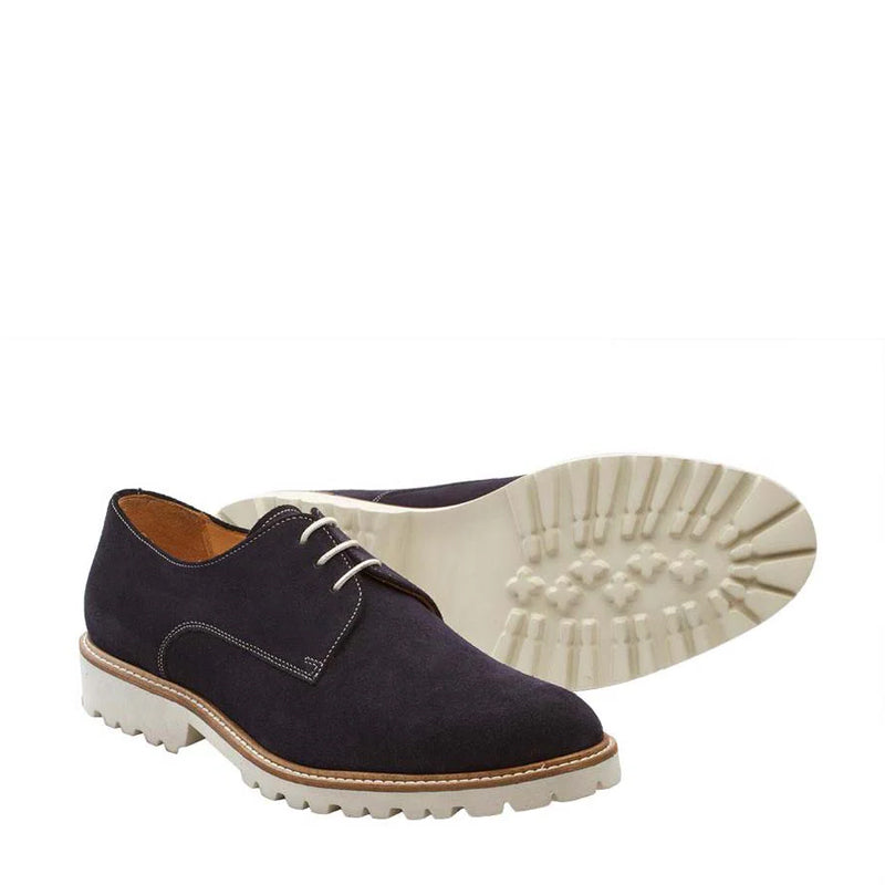 Classic Suede Leather Formal Derby Shoe Blue