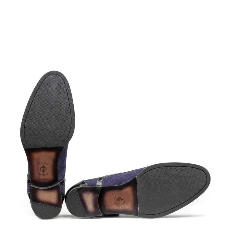 Men Navy & Black Patent Leather Oxford Shoe