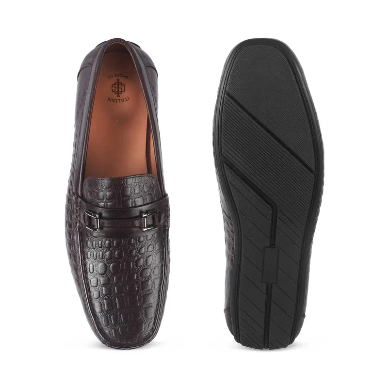 Men Casual Stylish Italian Leather Driving Black Loafer
